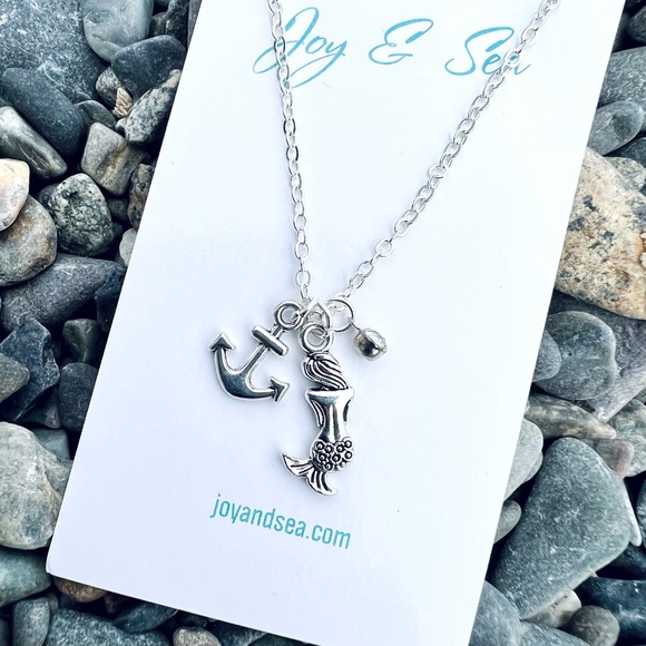 Nautical Mermaid Ocean Charm Necklace - Picture 5 of 5